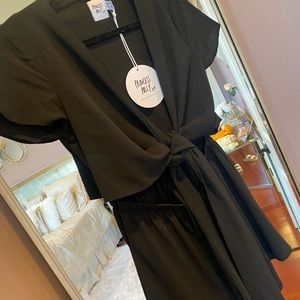 Black Sweet Sahara Tie Front Playsuit- US 4